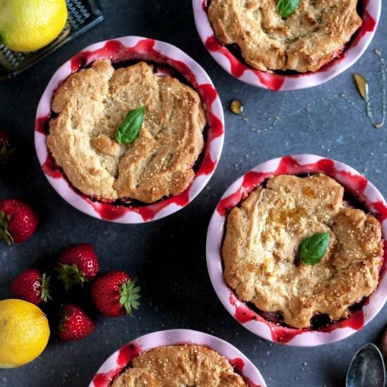 Strawberry Basil Cobbler