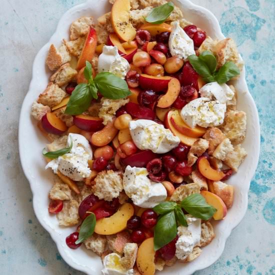 Cherry and Peach Panzanella