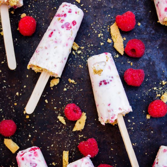 Raspberry Cheesecake Popsicles