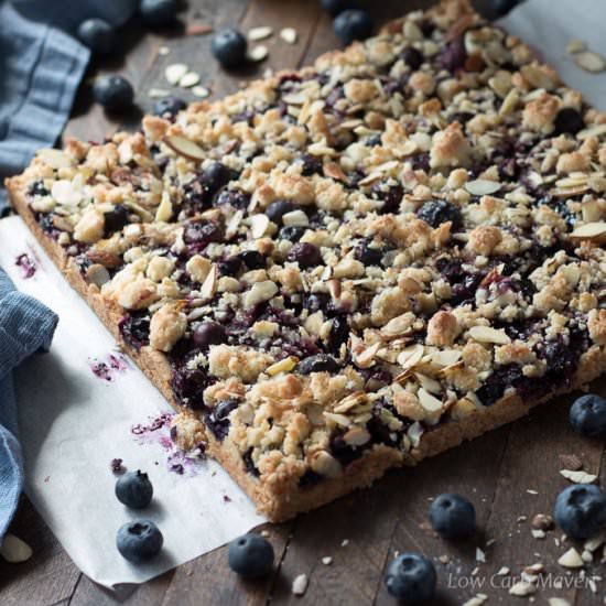 Low Carb Blueberry Crumble Bars