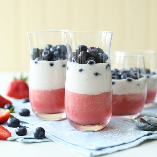 Red, White & Blue Berry Parfaits