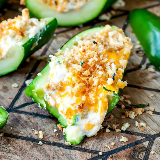 Jalapeño Popper Stuffed Zucchini