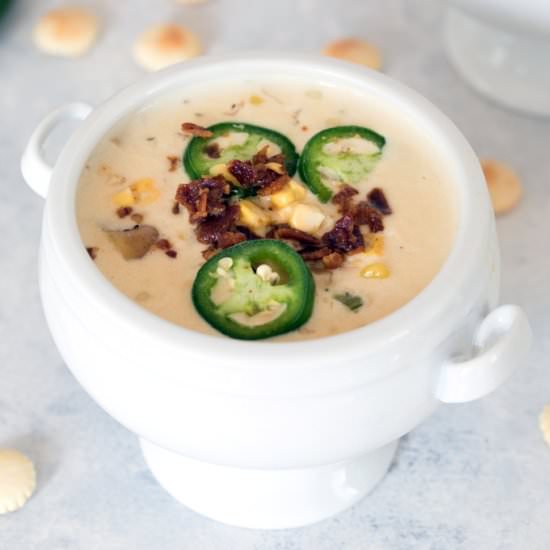 Spicy Clam Chowder with Corn