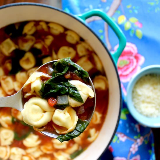 Tortellini, Spinach, & Tomato Soup