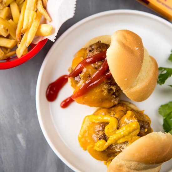 Cheeseburger Meatball Sliders