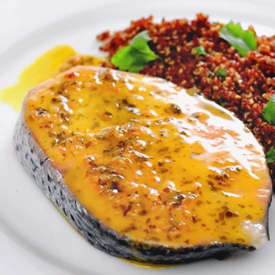 Poached Salmon with Orange-Cilantro