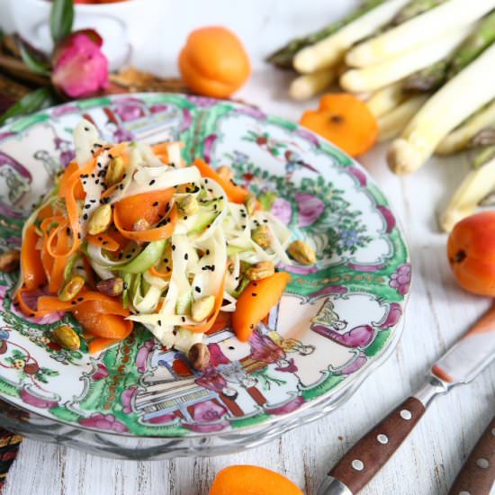 Asparagus Ribbon Salad with Apricots