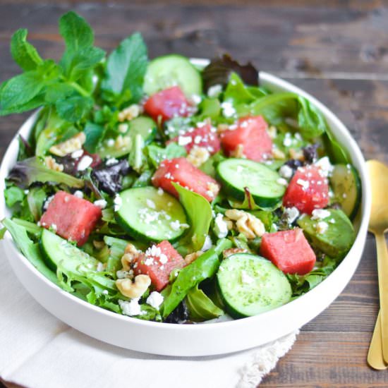 Watermelon and Cucumber Salad