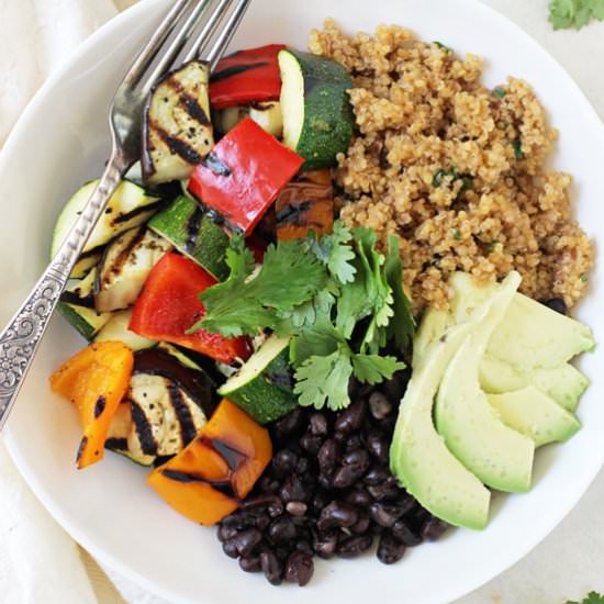 Grilled Veggie Enchilada Bowls
