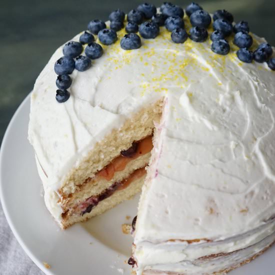 Summery Lemon Blueberry Cake