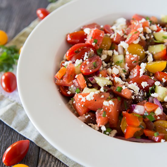 Tomato, Watermelon, and Feta Salad