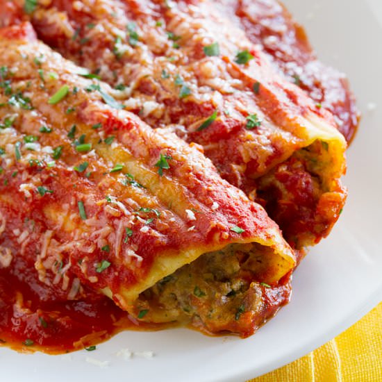 Stuffed Manicotti with Beef
