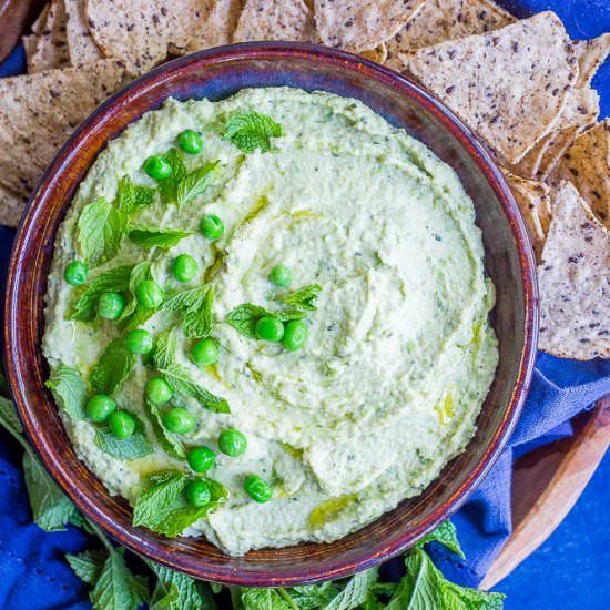 Minty Sweet Pea Hummus