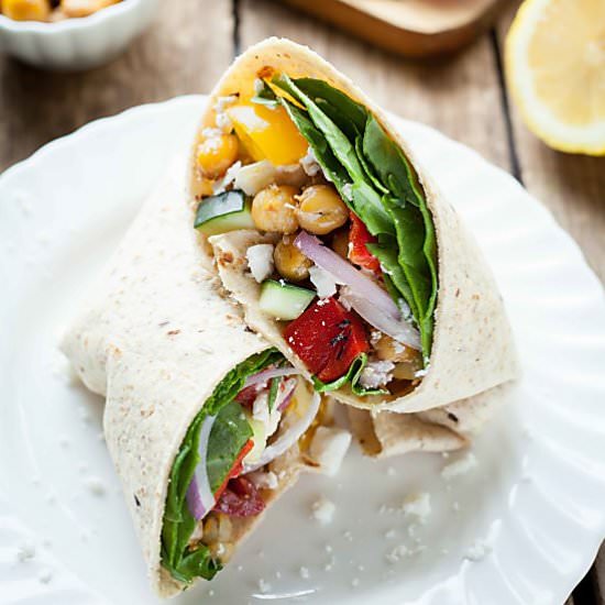Greek Chickpea Wraps
