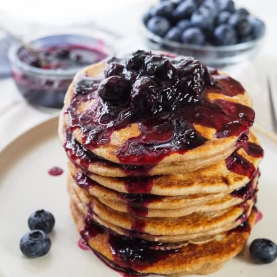 Barley and Blueberry Pancakes