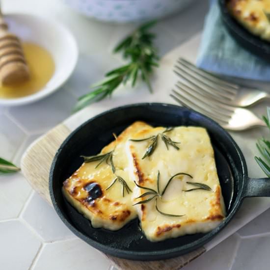 Easy Grilled Halloumi & Honey