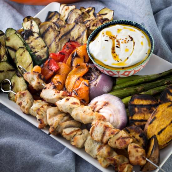 Grilled Vegetables | Spicy Yogurt