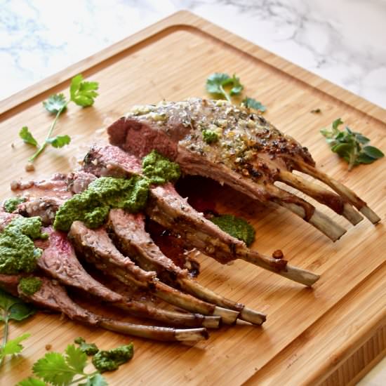Rack of Lamb with Chimichurri Sauce
