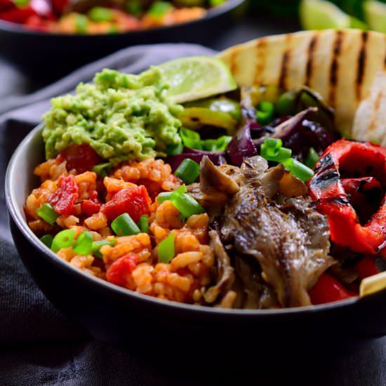 Vegan Mexican Rice Fajita Bowl
