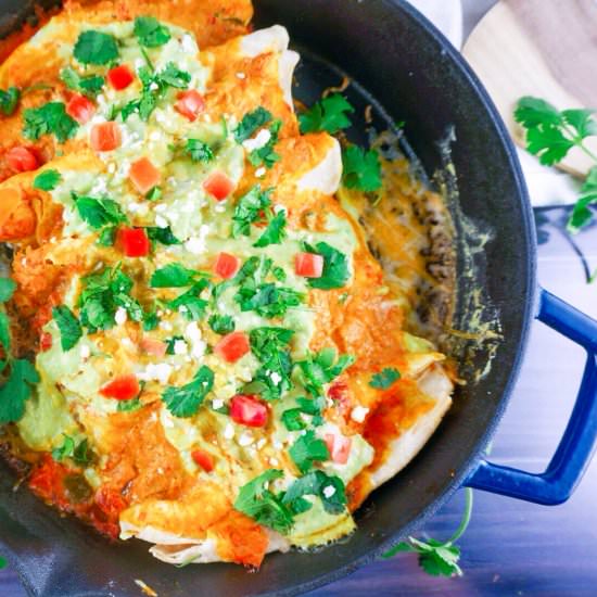 Skillet Tikka Masala Enchiladas