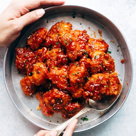 Sticky Baked Honey Sriracha Chicken