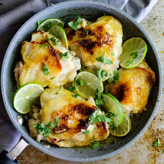 Honey Garlic Lime Chicken Thighs