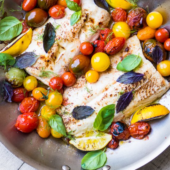Whitefish w/ Burst Cherry Tomatoes