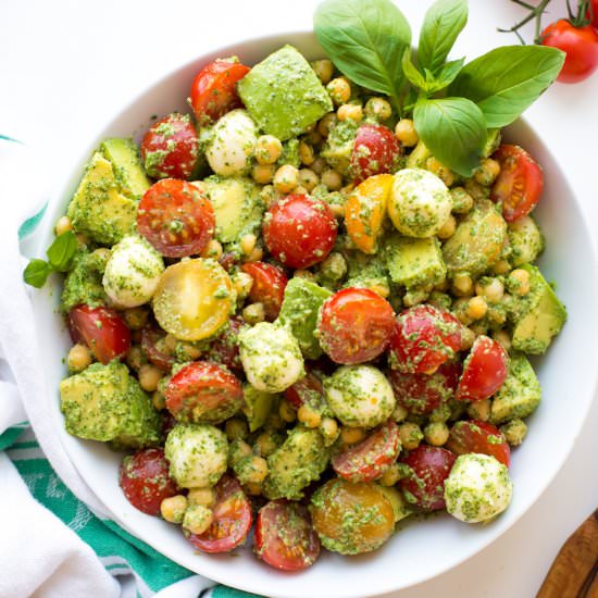 Avocado Chickpea Pesto Salad