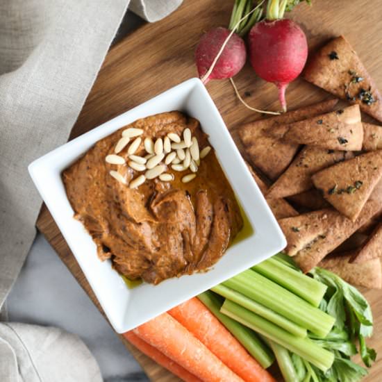 Roasted Eggplant Red Pepper Dip