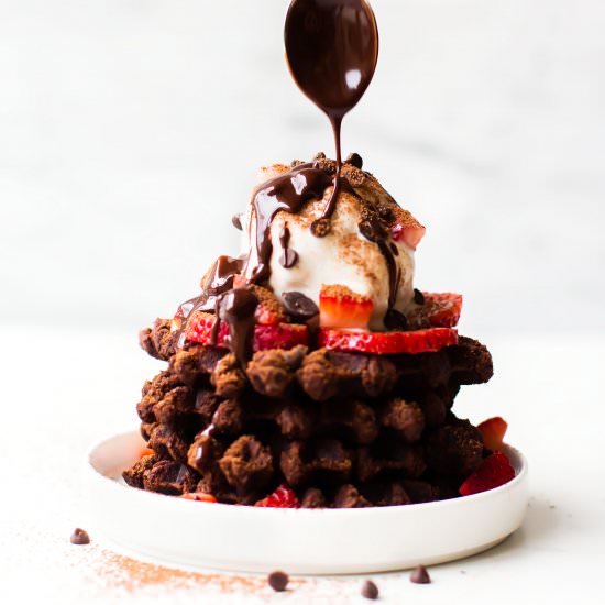 Brownie Waffle Ice Cream Sundae