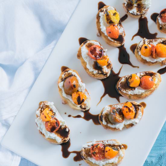 Roasted Tomato Ricotta Crostini