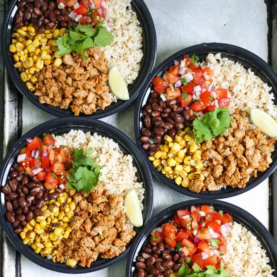 Chicken Burrito Meal Prep Bowl