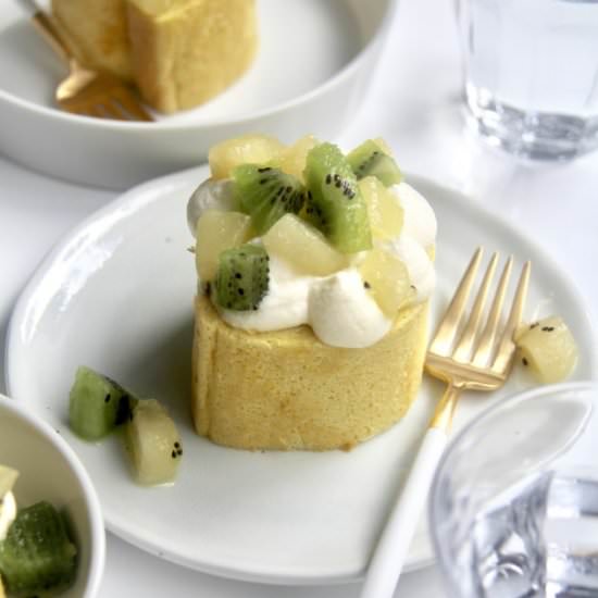 Coconut Kiwi Swiss Roll