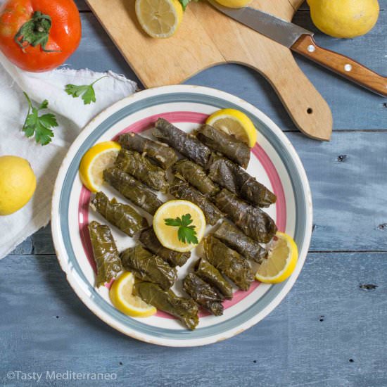 Lebanese stuffed grape leaves