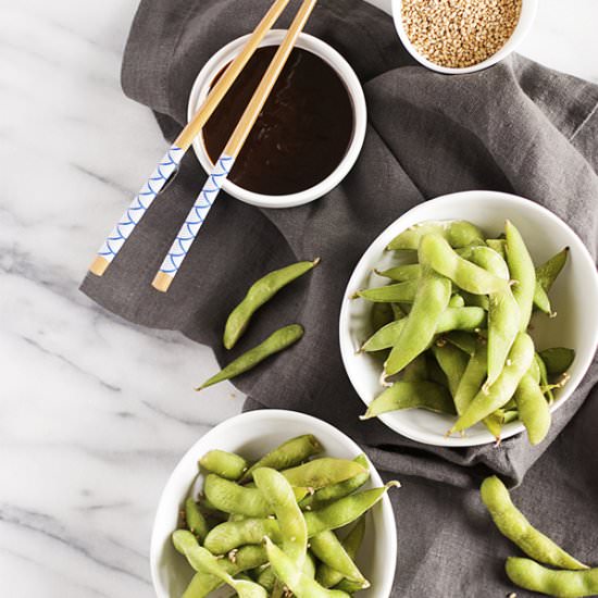 Edamame with Hoisin Dipping Sauce