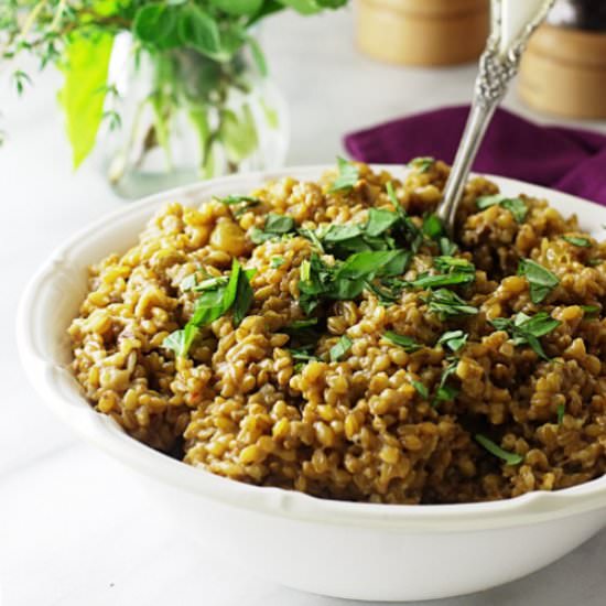 Einkorn Coconut Curry Risotto