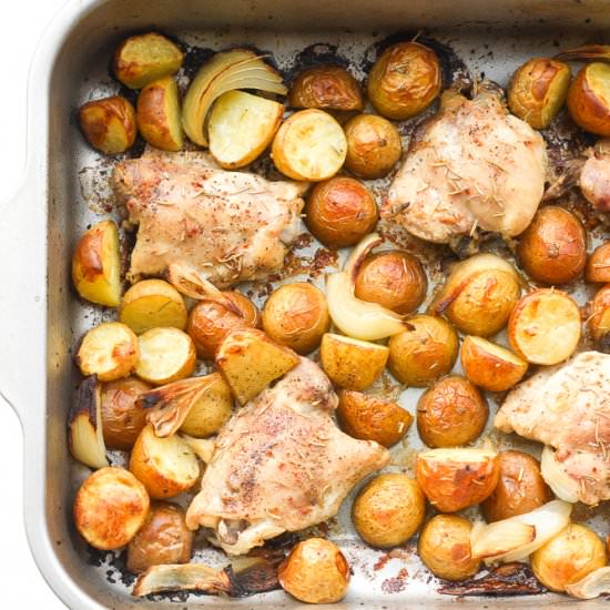 One Pan Roasted Chicken and Potato