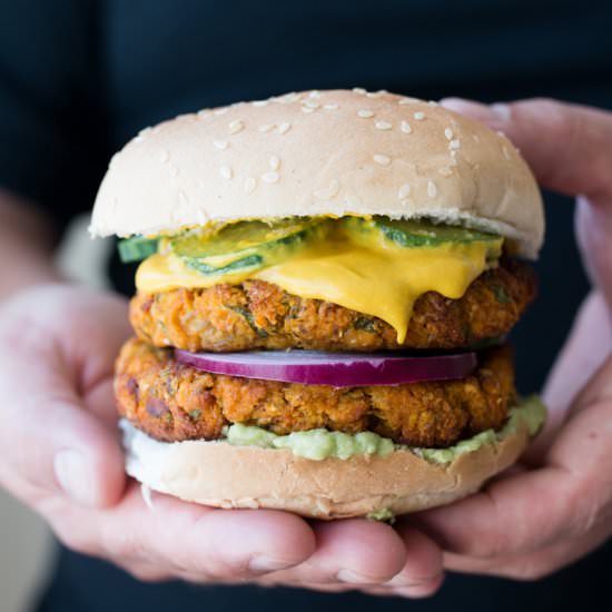 Vegan chickpea burger