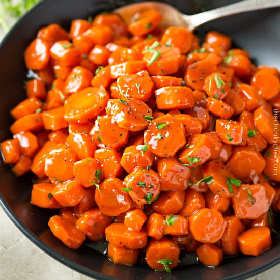 Spicy Bourbon Glazed Carrots