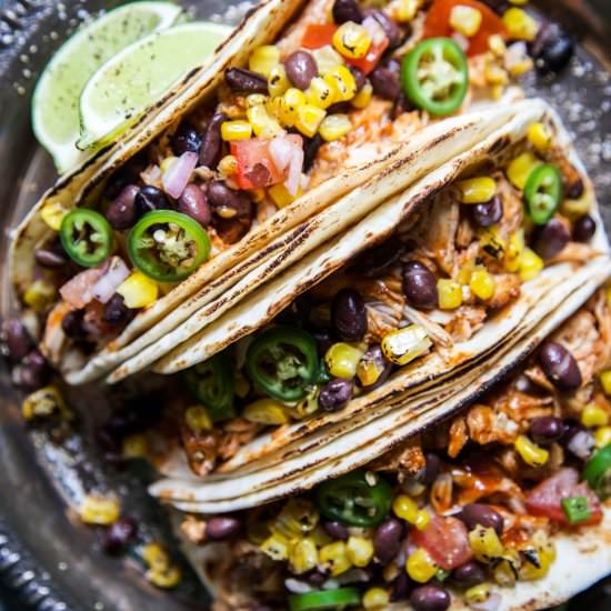 Slow Cooker BBQ Chicken Tacos