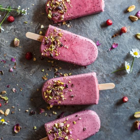 Wild Strawberries Coconut Popsicles