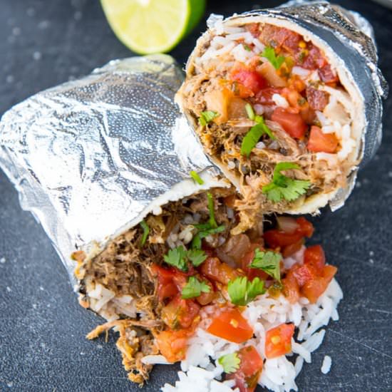 Slow Cooker Barbacoa Burritos