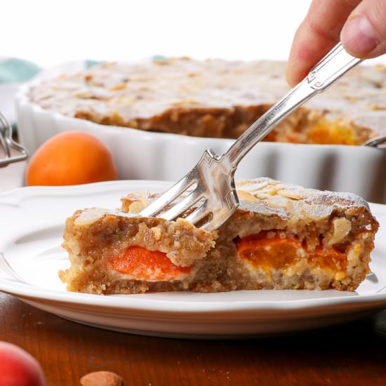 Gooey Crustless Frangipane Tart