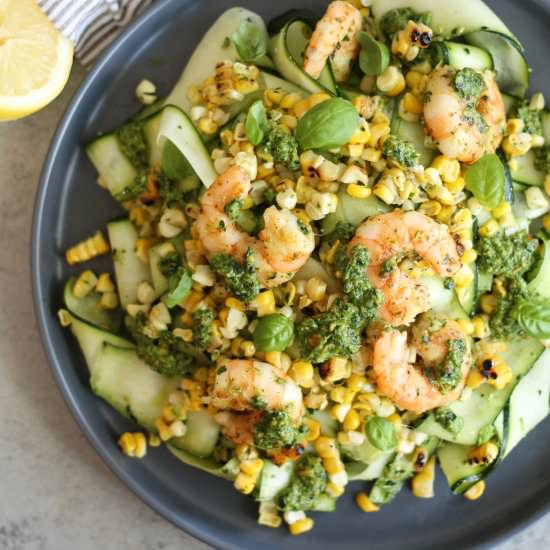Zucchini Corn and Shrimp Salad