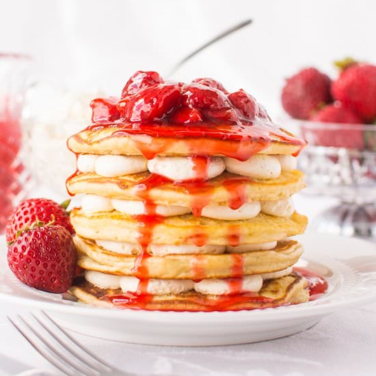 Strawberry Cheesecake Pancakes