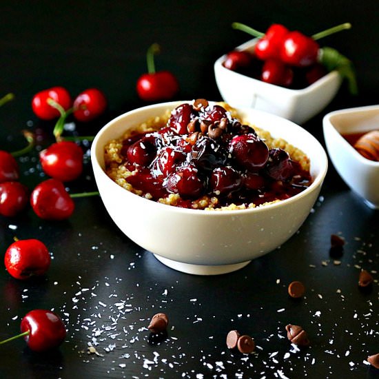 Cherry Compote with Rose Water over
