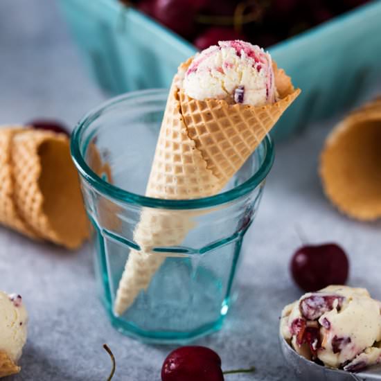 Cherry Vanilla No Churn Ice Cream