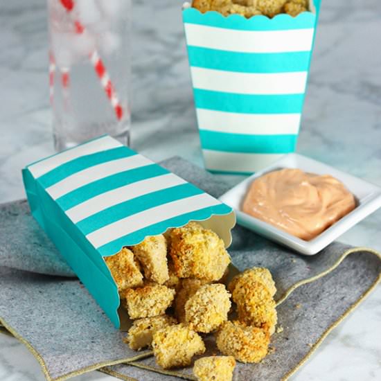 Popcorn Tofu with Sriracha Dipping