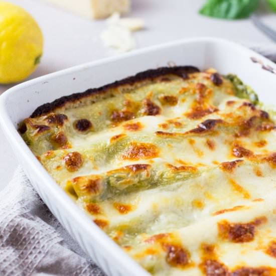Pesto Provolone Cannelloni