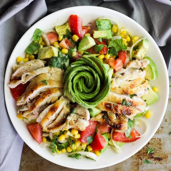 Avocado Corn Salad with Chicken